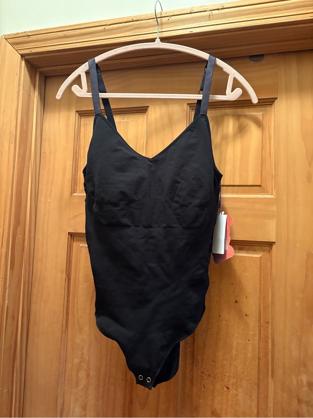 YITTY Black V-Neck Adjustable-Strap Bodysuit